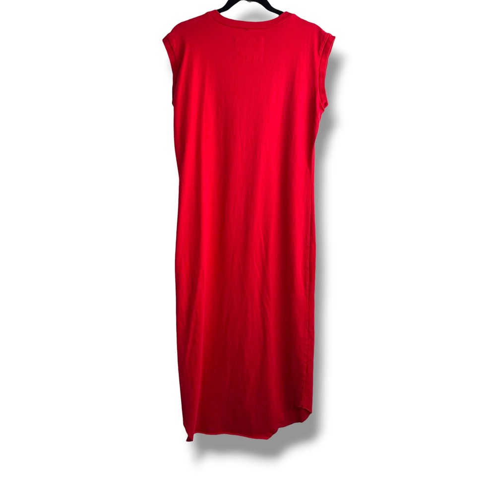 Frank & Eileen Tee Lab Dress Womens M Red Raw Hem Cotton Maxi LAB409HJ - Picture 2 of 7